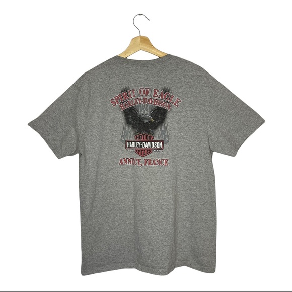 2010 Harley Davidson "Since 1903" Annecy France Dealership Tee Shirt Grey Large - Picture 6 of 10
